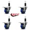 Service Caster 3'' Blue Poly Swivel 1-1/4'' Expanding Stem Caster Set Total Lock Brake, 4PK SCC-EXTTL20S314-PPUB-BLUE-114-4 - alternate 2
